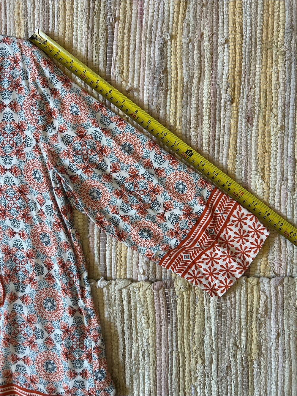 Boho Medallion Print Tunic M/L Rayon Tassel Tie Peasant Blouse - Picture 12 of 12